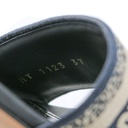 Christian Dior Dway Heeled Slide Deep Blue Embroidered Cotton Size 37