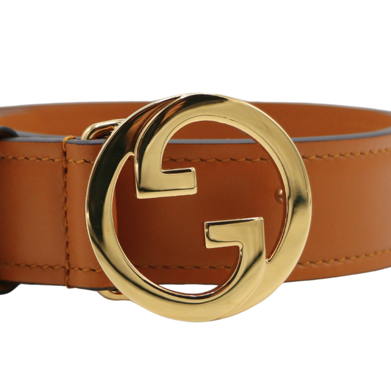 Gucci GG Logo Buckle Belt Brown In Size 70 28 734771