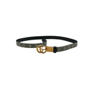 Gucci GG Marmont Reversible Thin Belt Black and Brown 659418 In Size 85 34