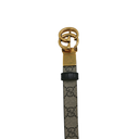 Gucci GG Marmont Reversible Thin Belt Black and Brown 659418 In Size 85 34