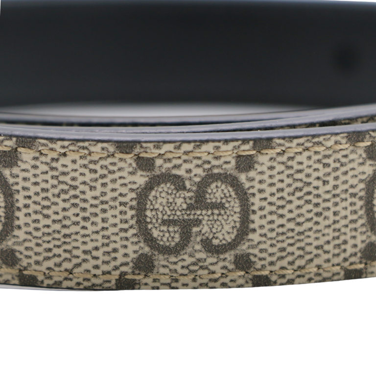 Gucci GG Marmont Reversible Thin Belt Black and Brown 659418 In Size 85 34