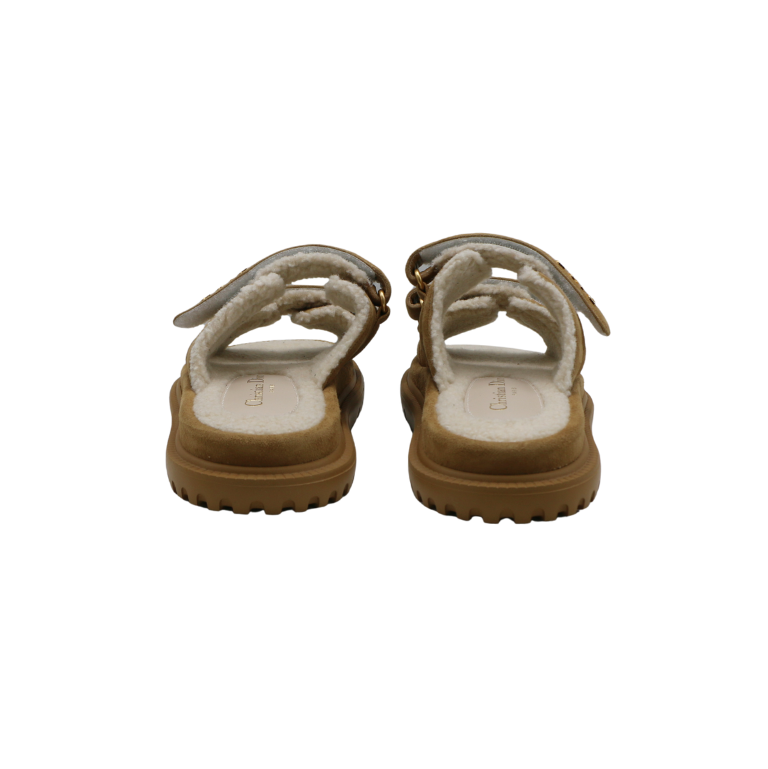 Christian Dior Dioract Sandal Beige Slide Goatskin In Size 41