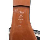 Christian Dior Dway Slide Black Embroidered Cotton In Size 38