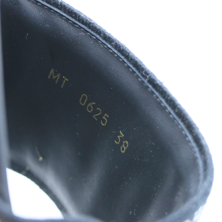 Christian Dior Dway Slide Black Embroidered Cotton In Size 38