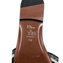 Christian Dior Dway Slide Black Embroidered Cotton In Size 37 1/2