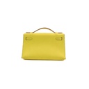 Hermes Swift Kelly Pochette Clutch Lime Like New Full Set