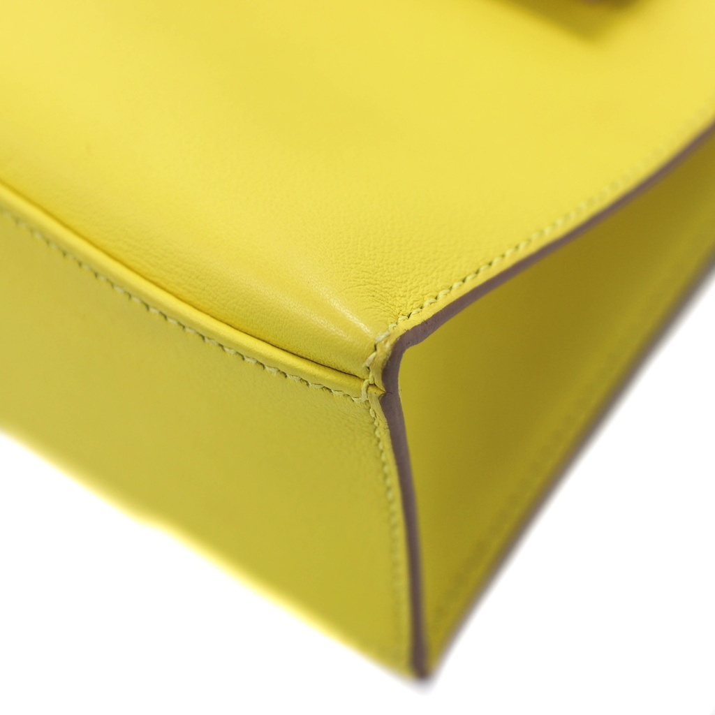 Hermes Swift Kelly Pochette Clutch Lime Like New Full Set