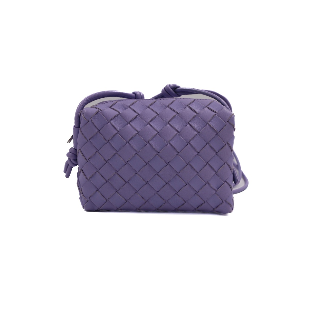 Bottega Veneta Nappa Intrecciato Mini Loop Camera Bag Purple