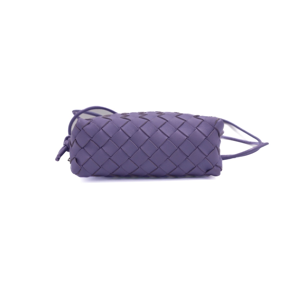 Bottega Veneta Nappa Intrecciato Mini Loop Camera Bag Purple