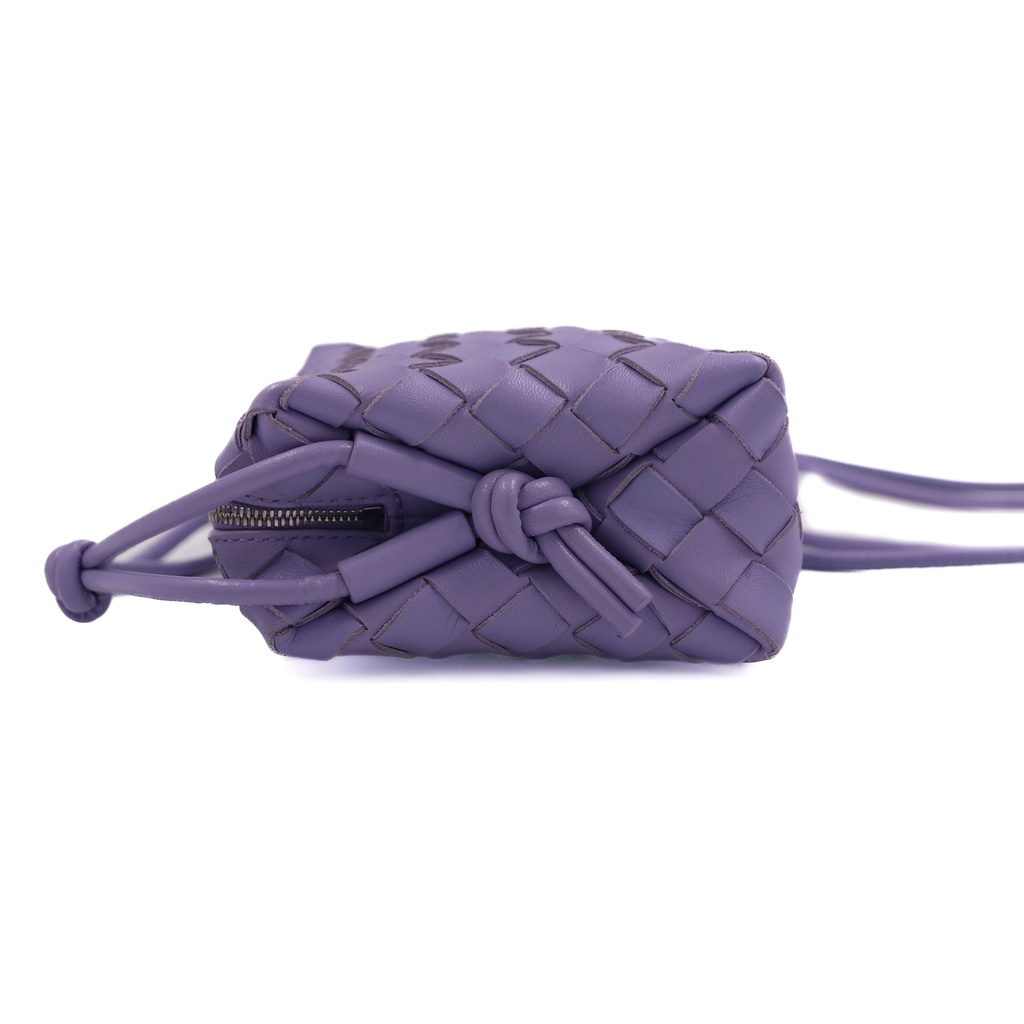 Bottega Veneta Nappa Intrecciato Mini Loop Camera Bag Purple