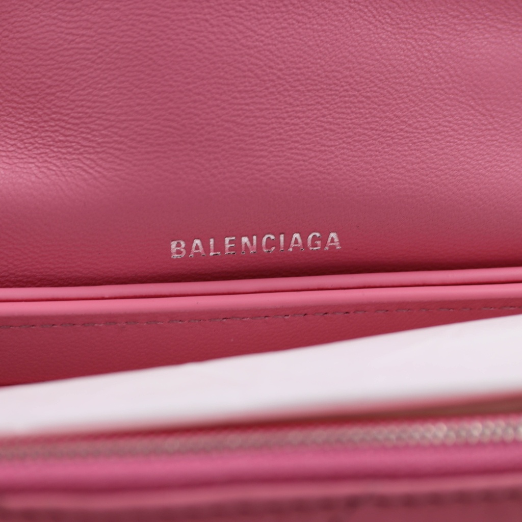 Balenciaga Crushed Calfskin Quilted Small Crush Chain Bag Sweet Pink
