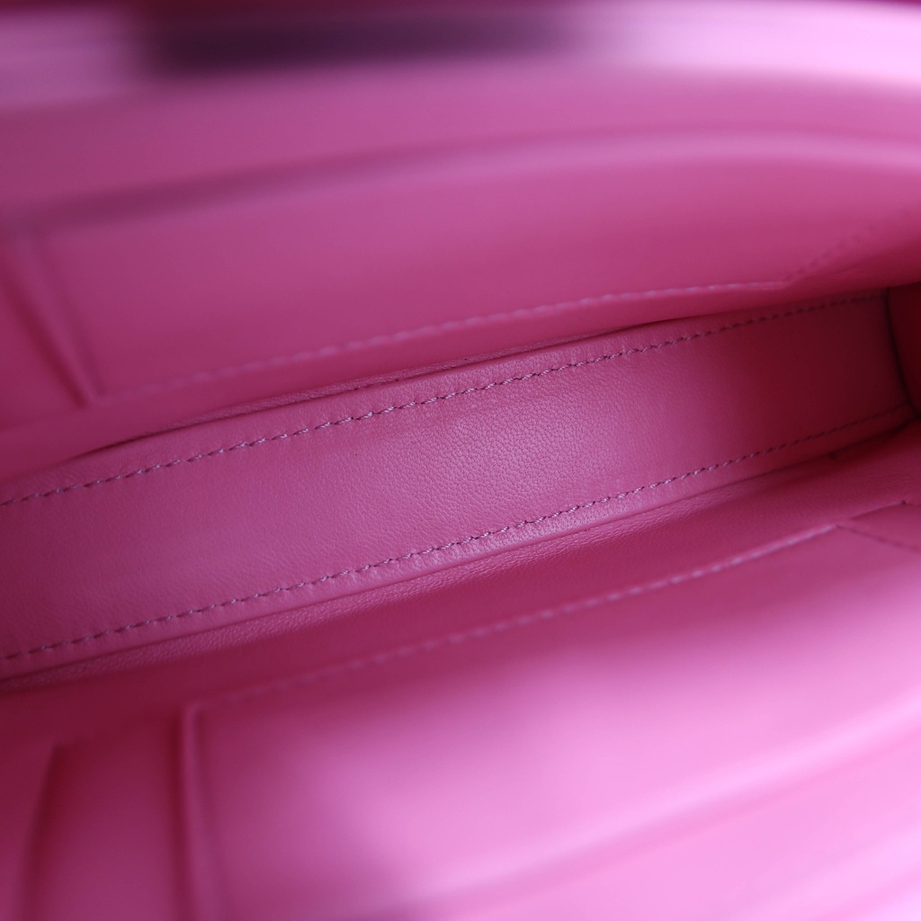 Balenciaga Crushed Calfskin Quilted Small Crush Chain Bag Sweet Pink