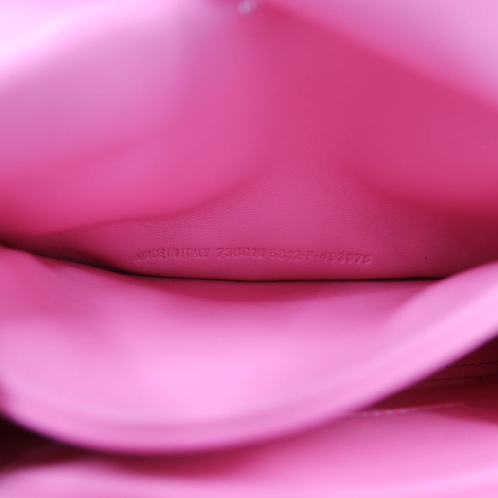 Balenciaga Crushed Calfskin Quilted Small Crush Chain Bag Sweet Pink