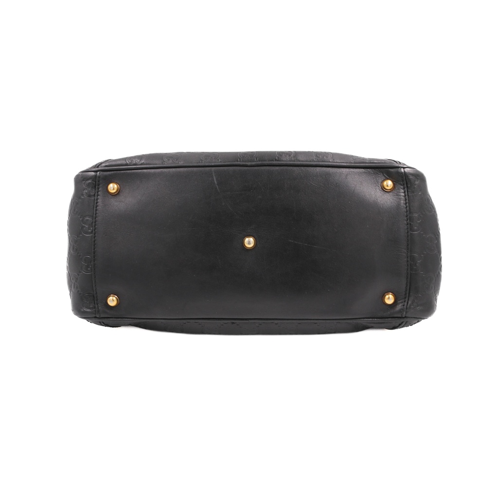 Gucci Guccissima Leather Wave Boston Bag 159399 Black