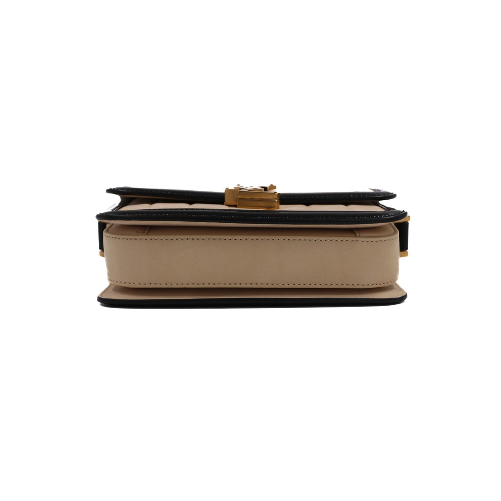 Saint Laurent Suede Quilted Monogram Small Solferino Satchel Burro Black
