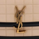 Saint Laurent Suede Quilted Monogram Small Solferino Satchel Burro Black