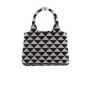 Prada Black and White Small Prada Symbole Embroidered Fabric Handbag