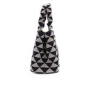 Prada Black and White Small Prada Symbole Embroidered Fabric Handbag