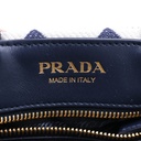 Prada Black and White Small Prada Symbole Embroidered Fabric Handbag