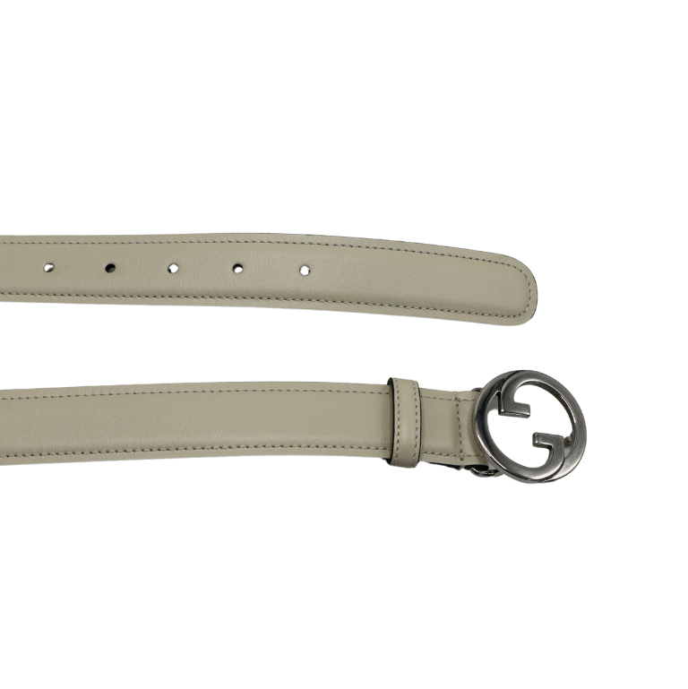 Gucci GG Logo Buckle Belt White In Size 80 32 734771
