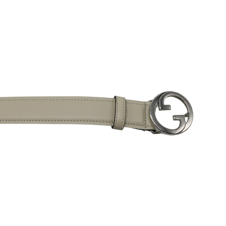 Gucci GG Logo Buckle Belt White In Size 80 32 734771