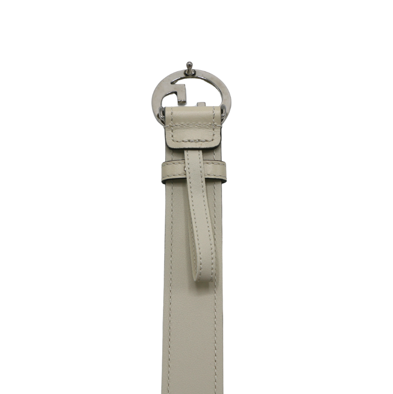 Gucci GG Logo Buckle Belt White In Size 80 32 734771