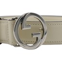 Gucci GG Logo Buckle Belt White In Size 80 32 734771