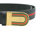 Gucci Brown Leather and Web Canvas Interlocking G In Size 85 34 715601