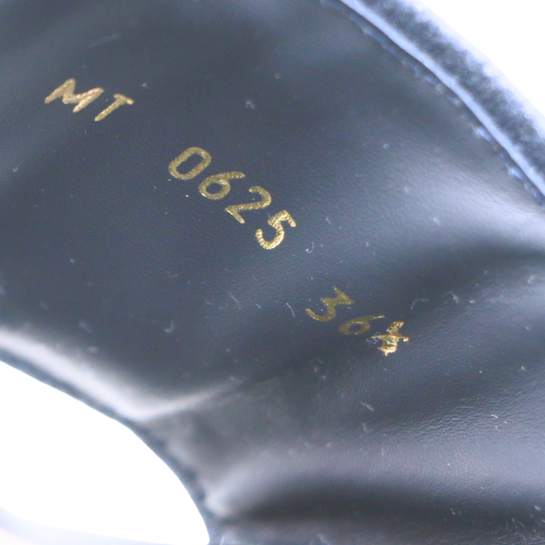 Christian Dior Dway Heeled Slide Deep Blue Embroidered Cotton Size 36 1/2