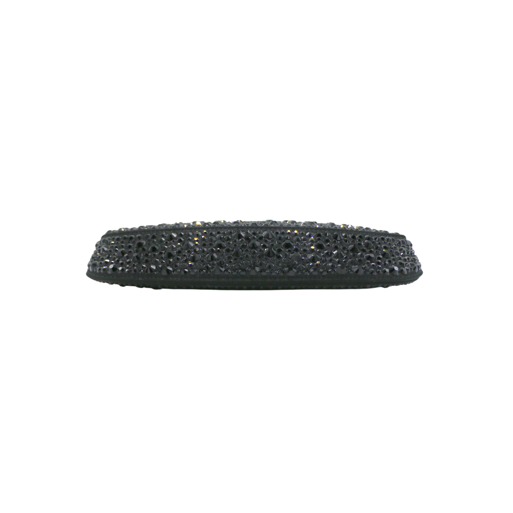 Prada Cleo Satin Bag With Appliqués Crystals Blac