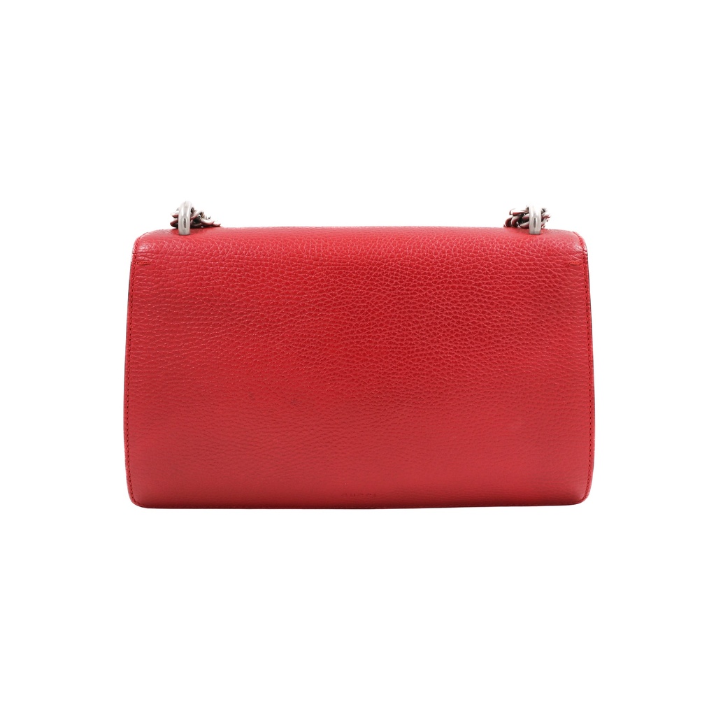 Gucci Dollar Calfskin Swarovski Crystal Small Dionysus Shoulder Bag Hibiscus Red