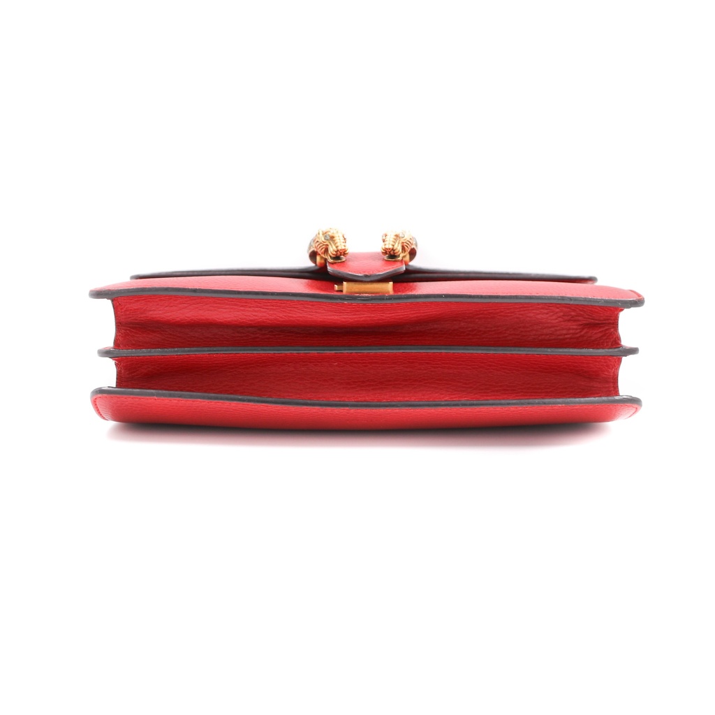 Gucci Dollar Calfskin Swarovski Crystal Small Dionysus Shoulder Bag Hibiscus Red