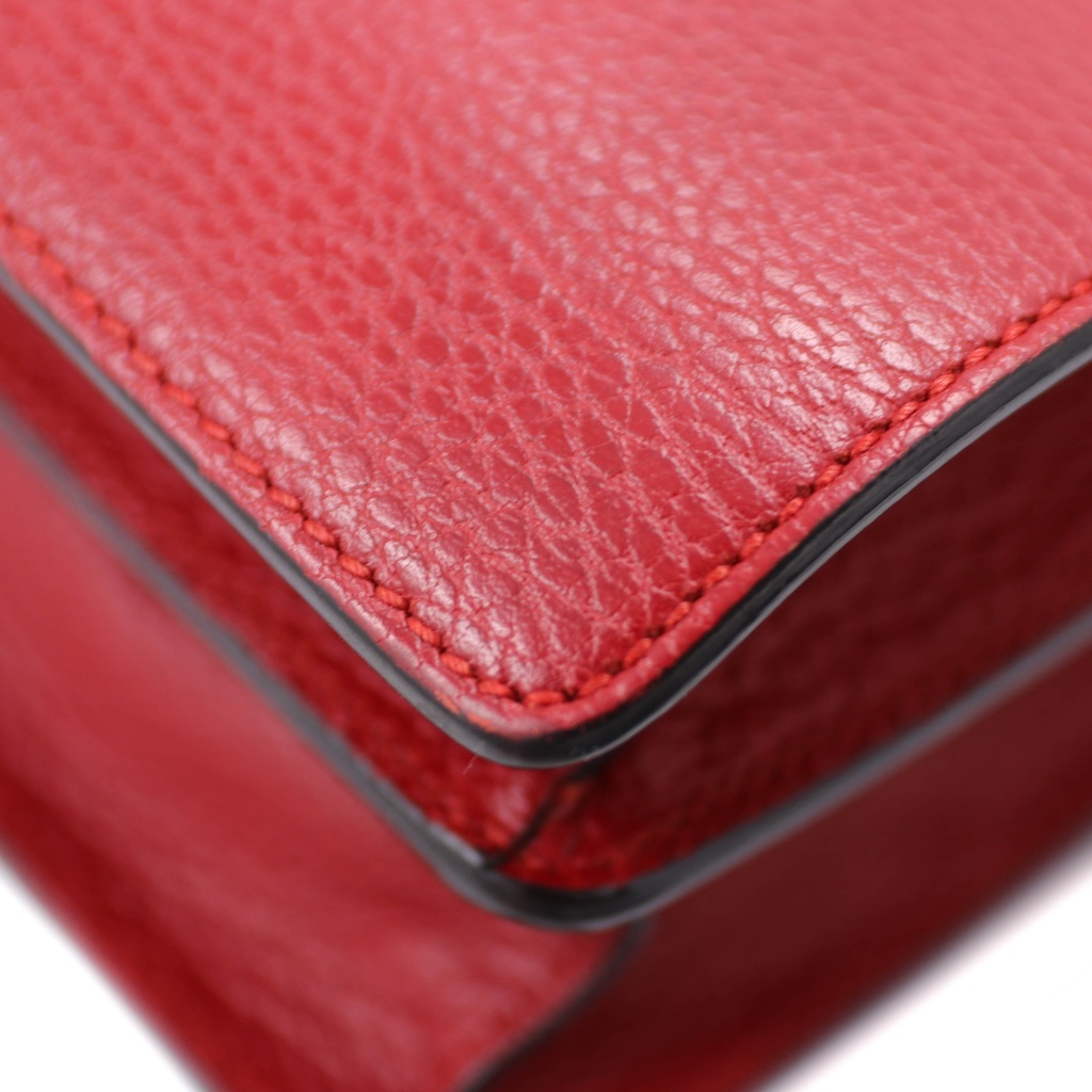 Gucci Dollar Calfskin Swarovski Crystal Small Dionysus Shoulder Bag Hibiscus Red