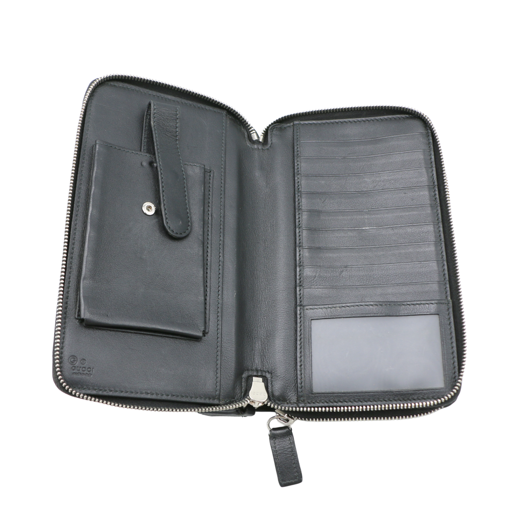 Gucci Guccissima Bifold Wearable Wallet Black