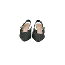 Christian Dior J'Adior Slingback Pump Black Microcannage Fabric Embroidered with Gold-Tone Size 36
