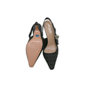 Christian Dior J'Adior Slingback Pump Black Microcannage Fabric Embroidered with Gold-Tone Size 36