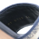 Christian Dior Dway Heeled Slide Deep Blue Embroidered Cotton Size 36