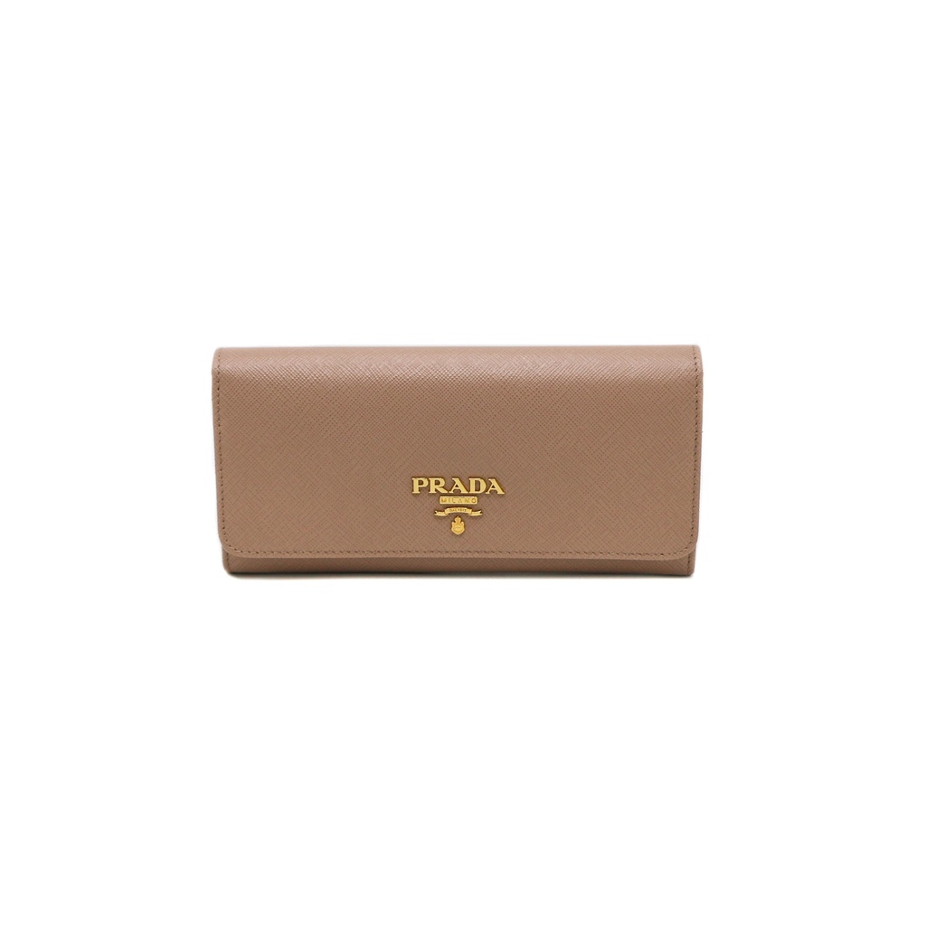 Prada - 10148 Large Saffiano Beige Leather Wallet 1MH132