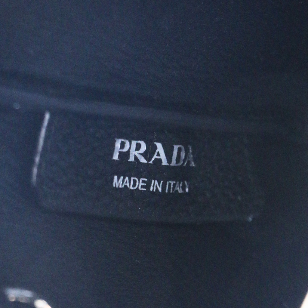 Prada Logo-Embellished Leather Small Bag Black