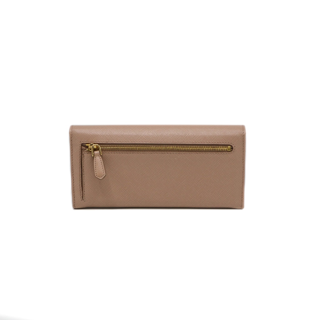 Prada - 10148 Large Saffiano Beige Leather Wallet 1MH132