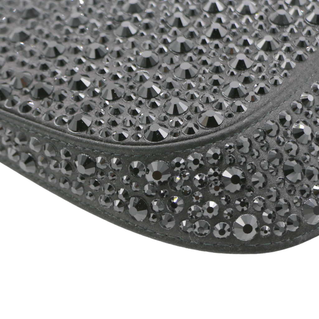 Prada Cleo Satin Bag With Appliqués Crystals Blac