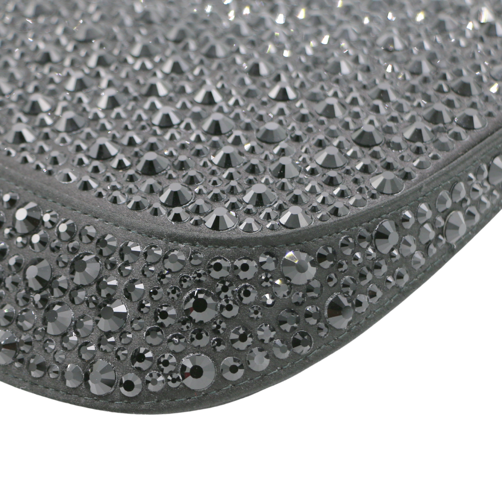 Prada Cleo Satin Bag With Appliqués Crystals Blac