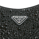 Prada Cleo Satin Bag With Appliqués Crystals Blac