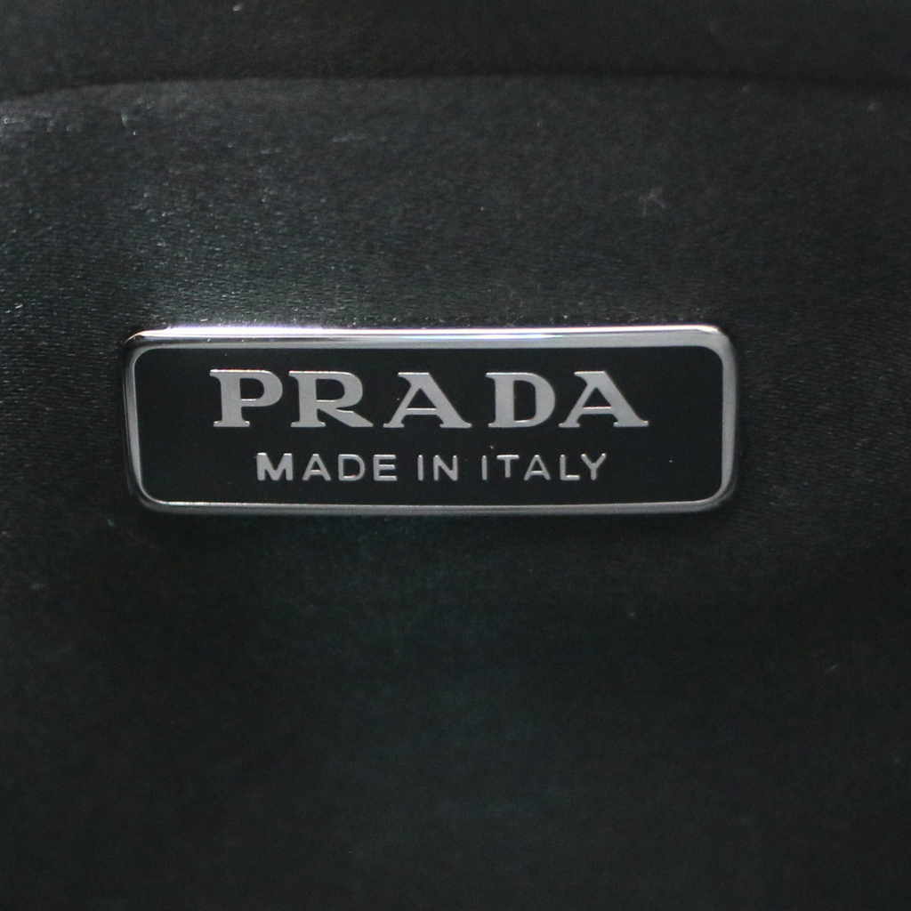 Prada Cleo Satin Bag With Appliqués Crystals Blac