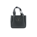 Prada Logo-Embellished Leather Mini Bag Black