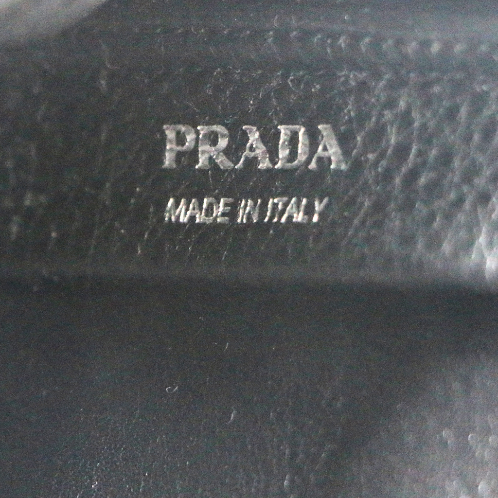 Prada Logo-Embellished Leather Mini Bag Black