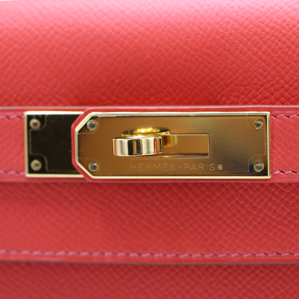 Hermes Epsom Kelly Sellier 25 Capucine Sanguine 2015