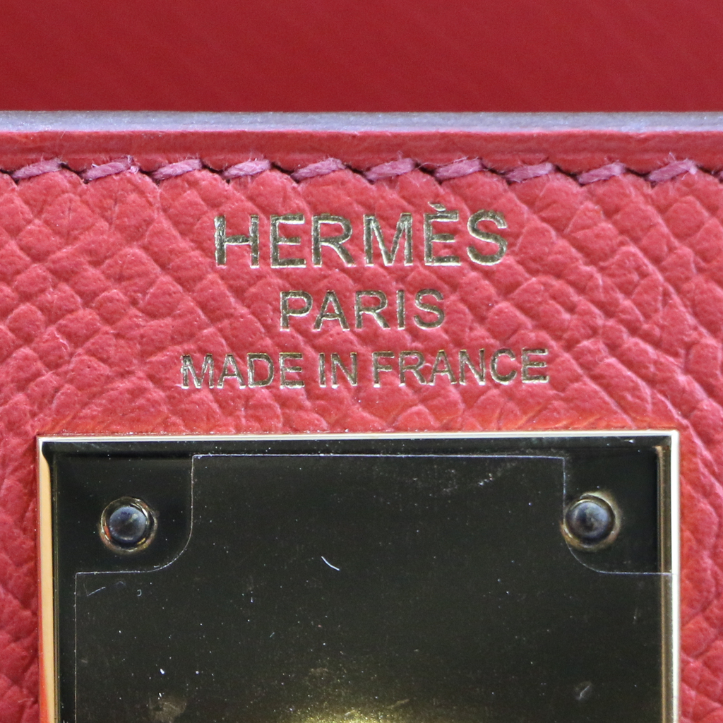 Hermes Epsom Kelly Sellier 25 Capucine Sanguine 2015