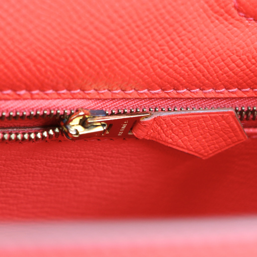 Hermes Epsom Kelly Sellier 25 Capucine Sanguine 2015