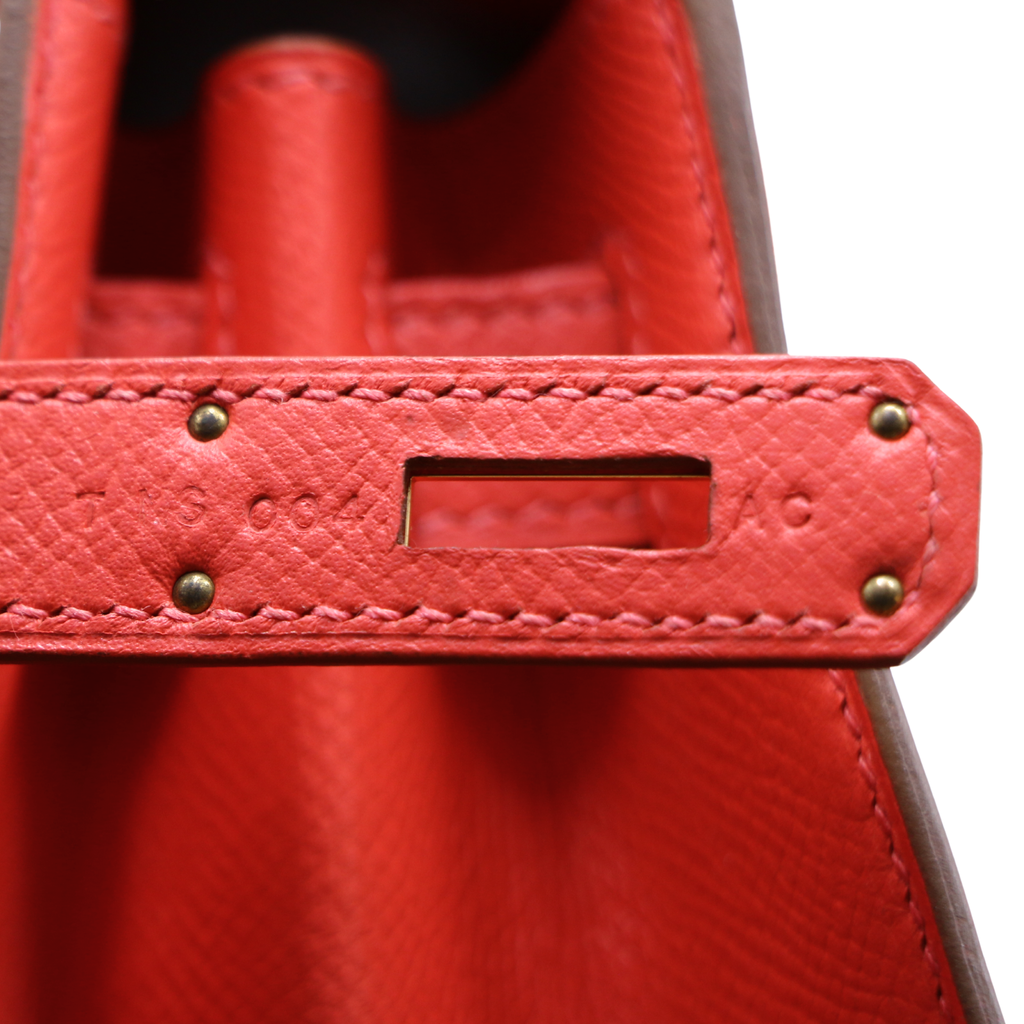 Hermes Epsom Kelly Sellier 25 Capucine Sanguine 2015